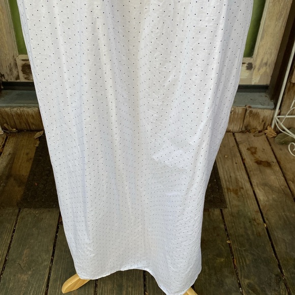 100% Cotton EILEEN WEST Navy and White Nightgown SZ L - Picture 6 of 7